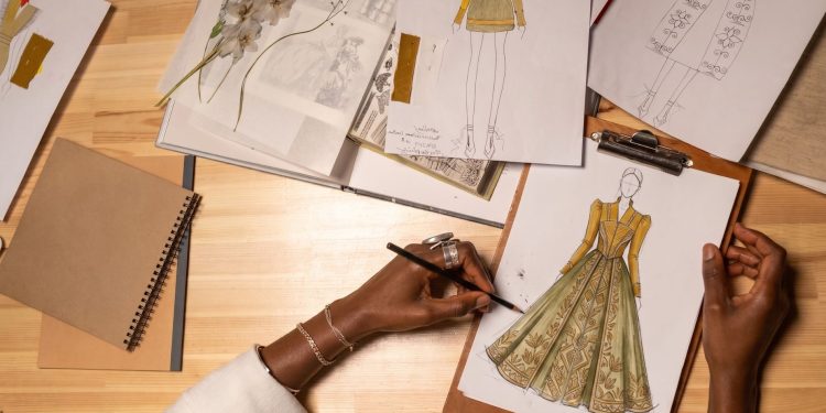 hand-drawn fashion sketch